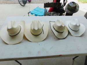 4 Straw Cowboy Hats