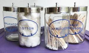 lot 9 image: LOT OF 6 MEDICAL QUART SIZE GLASS JARS WITH STAINLESS STEEL LIDS - CONTENTS NOT INCLUDED