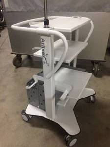 lot 1 image: MSRP $1200 Arthrex Biologics Audio Video Laptop Computer Cart - Shelves Are Adjustable - Medical Grade & Built To Last -Excellent Condition