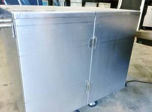 lot 24 image: MSRP $3500 Stryker Stry Kart Divided Table Heavy Gauge Stainless Steel Storage Cabinet Cart - Great Condition 40x36x24 