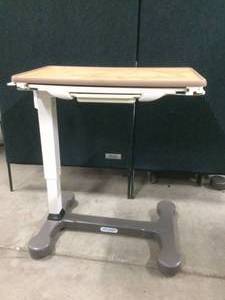lot 34 image: High Quality Hospital Grade Stryker Split Top Overbed Table With Double Sided Vanity & Mirror - WOW 2 Of These Just Sold On Ebay For $375.00 Each Plus Freight  This One Is Nicer Than Those  