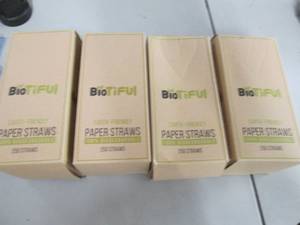 lot 90 image: 4- 250 pks Biodegradable Paper Stra...