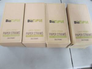 lot 92 image: 4- 250 pks Biodegradable Paper Stra...