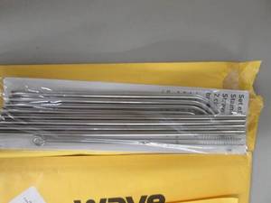 lot 97 image: 4- 8 pks Stainless Steel Straws...