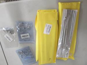lot 100 image: 3- 8 pks Stainless Steel Straws, 3-...