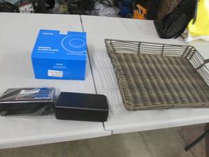 lot 166 image: Wire basket, Sunrise Alarm Clock, 1...
