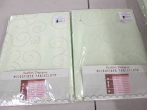lot 209 image: 2- 52x70 inch Microfiber Table Clot...
