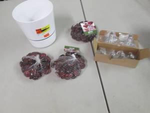 lot 250 image: 3 pks Gems, Planter, Wall Hooks...