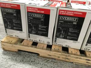lot 14 image: PALLET WITH EVERBUILT PUMPS CUSTOMER RETURNS SEE PICS