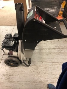 lot 43 image: BRUSHMASTER 2.25 in. 6.5 HP 212cc Gas Powered, Unique Innovation 3-in-1 Discharge Chute Chipper Shredder CUSTOMER RETURN SEE PICS