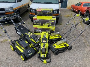 lot 50 image: LOT WITH ASSORTED  RYOBI MOWER ORIGINAL COSTUMER RETURNS