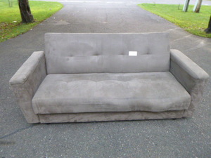lot 150 image: Suede Brown Sofa