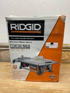 lot 2 image: RIGID 6.5 Amp Corded 7 in. Table Top Wet Tile Saw