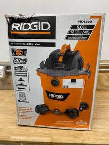lot 5 image: RIGID 12 Gal. 5.0-Peak HP NXT WetDry Shop Vacuum with Filter, Hose and Accessories