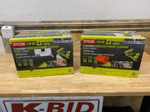 lot 9 image: RYOBI Lot of 2- ONE 18-Volt 320 PSI 0.8 GPM Cold Water Cordless Power Cleaner (Tool Only)