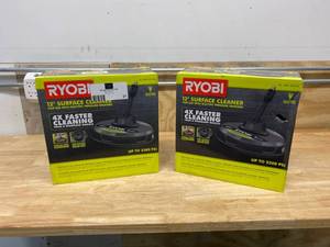 lot 21 image: RYOBI Lot of Two- 12 in. 2,300 PSI Electric Pressure Washers Surface Cleaner