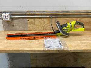 lot 24 image: RYOBI 24 in. 40-Volt Lithium-Ion Cordless Battery Hedge Trimmer (Tool Only)