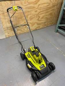 lot 54 image: RYOBI 40-Volt Lithium-Ion Brushless  18 in. Cordless Lawn Mower with Battery and Charger