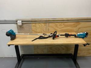 lot 83 image: MAKITA 18-Volt LXT Lithium-Ion Brushless Cordless String Trimmer With Battery