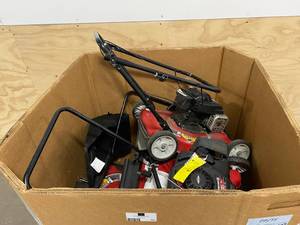lot 101 image: YARD MACHINES Lot of Four- 20 in. Gas Lawn Mowers