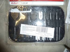 13 Piece Spade Bit Set, 5 Piece Punch Set and Nail Removers