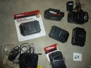 20 Volt Lithium Ion Batteries & Charger - untested customer return