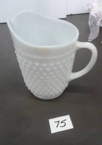 Large Hobnail Milk Glass Pitcher