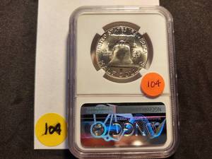 1954 D NGC MS65 FBL Franklin Half Dollar