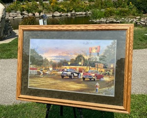 lot 270 image: SUNSET STRIP - Corvette Vs Thunderbird By Dave Barnhouse