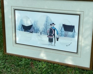 lot 281 image: HOMEMAKERS P. Buckley Moss Framed Folk Art - LIMITED EDITION PRINT