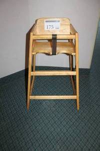 lot 175 image: Wood Childrens High Chair