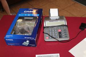 lot 147 image: Lot of (2) Casio 12-Digit Mini Desktop Printing Calculator HR-100TM