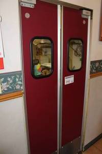 lot 191 image: Lot of (2) Commercial Kitchen Swinging Doors with Window