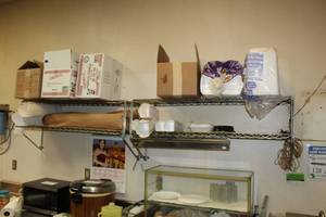 lot 124 image: NSF Stainless Steel Wire Wall-Mount Storage Rack 2-tier