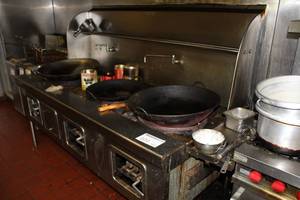 lot 101 image: Robert Yick Co., Inc. NSF Commercial Stainless Steel Natural Gas Chinese Wok Stove 3-Open Burner 263