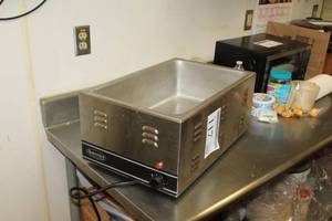 lot 117 image: American Permanent Ware Company Wyott Stainless Steel Countertop Food Warmer W-3Vi