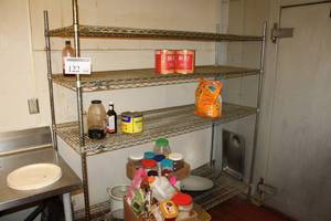 lot 122 image: NSF Stainless Steel Wire Storage Rack 4-Tier