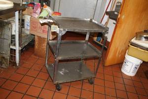 lot 134 image: Stainless Steel Cart 3-tier
