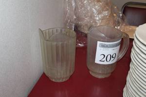 lot 209 image: Lot of (2) Plastic Water Pitchers