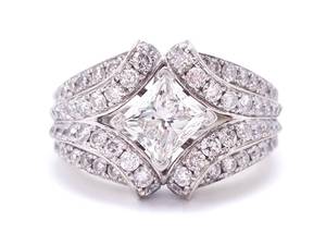 2 Carat Diamond Estate Ring in 14k White Gold IGI Certified $16,500