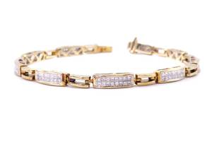 3.00 Carat Invisible Set Diamond 7 Tennis Bracelet in 14k Yellow Gold $9250