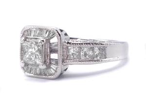 Gorgeous High Grade 1.45 Carat Diamond Estate Ring in 14k White Gold $5800 Appraisal Included