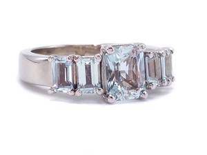 Fine Aquamarine Estate Ring in 14k White Gold $3900