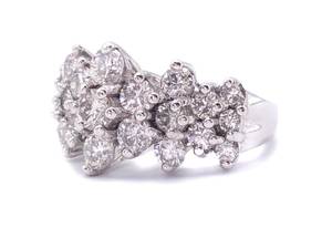 Glorious 3 Carat Diamond Cluster Estate Ring in 14k White Gold $9900