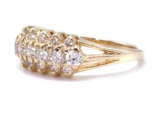 High Grade .80 Carat Diamond Cluster Estate Ring in 14k Yellow Gold $3100 Appraisal Included