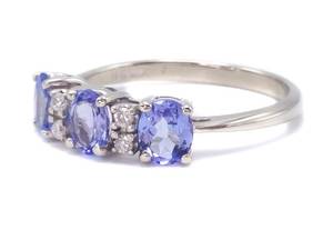 Gorgeous Tanzanite and Diamond Estate Ring in 14k White Gold - $2225