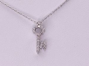Roberto Coin Tiny Treasures Diamond Skeleton Key Necklace in 18k White Gold $800