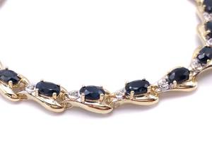 Sapphire and Diamond 6 Estate Bracelet in Solid Yellow Gold $2200