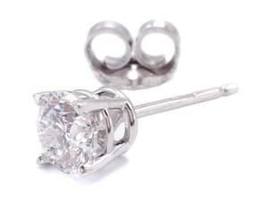 12 Carat Diamond Stud Estate Earring in 14k White Gold $1200