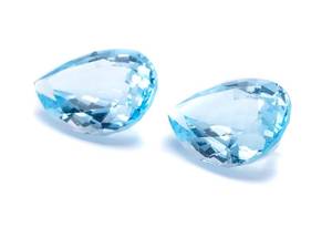 14.19 Carats of Swiss Blue Topaz Matching Pair